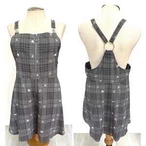 Hot Topic Plus Size 2 Disney Kingdom Hearts Plaid Pinafore Skirtall Mini Dress
